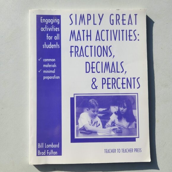 Simply Great Math Activities: Fractions, Decimals, & Percents Workbook Book Pape - Picture 1 of 12
